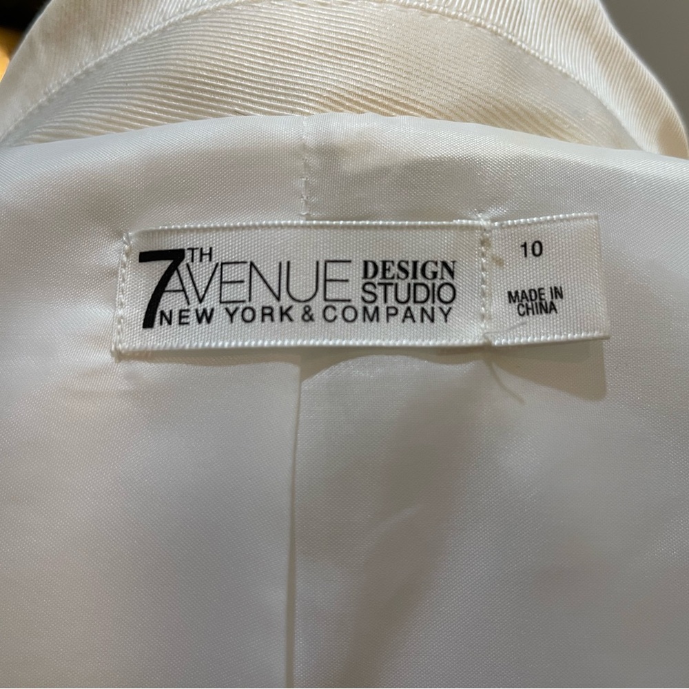 Women’s 7th ave NY White Blazer Jacket for casual or professional size 10 - Picture 2 of 6